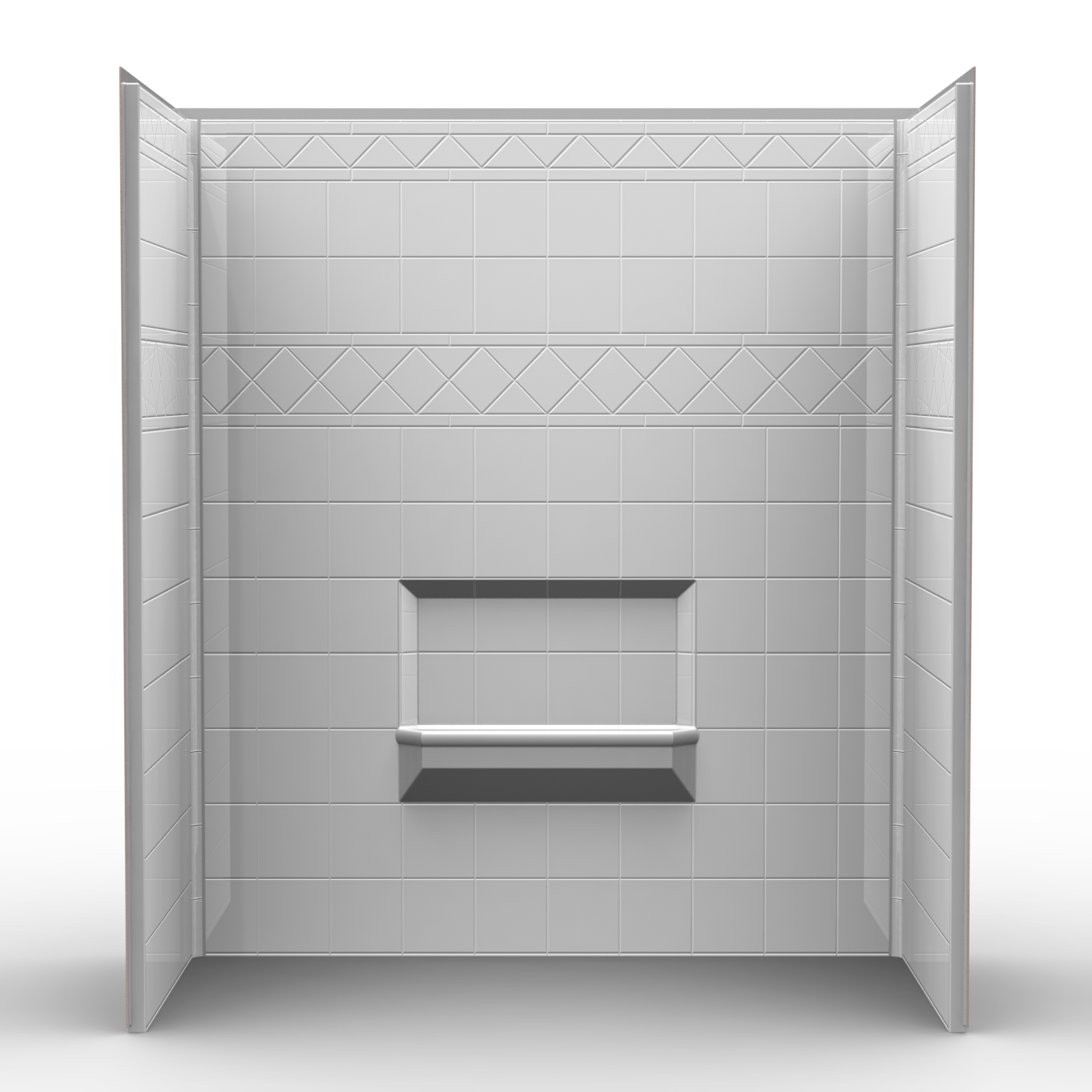 3DWS6030.png Remodeler Tub/Shower walls - Three Piece 60x32 - Wall Surround w/Diamond Tile Look
