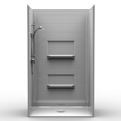 4LDS4834B5T-400x400.png Barrier Free Shower - Four piece 48x34 - Diamond Tile Look