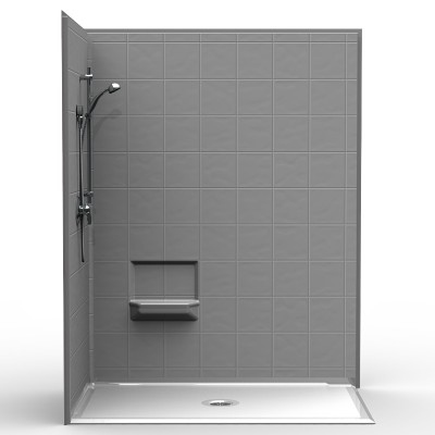4LESC6036B75B-400x400.jpg Barrier Free Corner Shower - Four piece 60x36 - 8 inch Tile Look