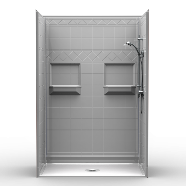 5LDS5430B75T-600x600.png Barrier Free Shower - Five piece 54x30 - Diamond Tile Look