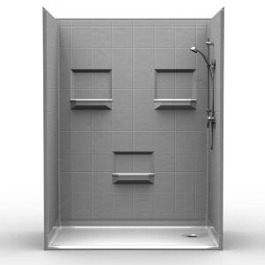 5LES6036E1B-300x300.png Barrier Free Shower - Five piece 60x36 - 8 inch Tile Look