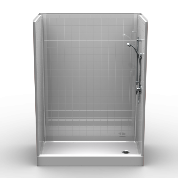5LRS6034FBL-R-600x600.png Curbed Shower - Five Piece 60x33 - 5.75" curb - Real Tile Look