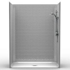 Barrier Free Shower - One piece 60x30 - Classic Tile Look