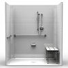 ADA Roll-In Shower - One Piece 71x47 - Diamond Tile Look