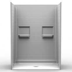 NEED IT NOW - Barrier Free Shower - Five piece 60x36 - Subway Tile Look - Bundled Package